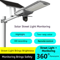 Lampe solaire de sécurité extérieure 4G Wifi tout-en-un avec caméra CCTV, vision nocturne, détection de mouvement, audio bidirectionnel et cloud