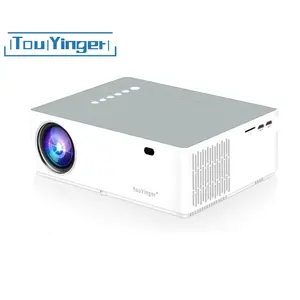 Everycom Proyektor Portabel TV Video Luar Ruangan, Proyektor Cerdas M19 HD 1080P 5800 Lumens LED LCD Auto Keystone TV Video Luar Ruangan