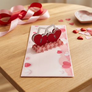 Key Heart Pop <b>up</b> Card Paper Crafts Animal Style Floral Pattern Wedding & Home Decoration Thanksgiving Occasions Handmade - Product Image 3
