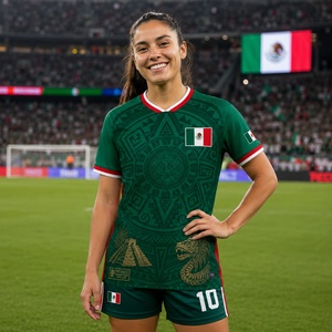 Maillot de football officiel de l'équipe nationale féminine <span class=keywords><strong>du</strong></span> Mexique 2026 pour femmes, T-shirt de sport 1.1 - Product Image 1