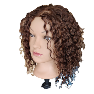 Tête de mannequin <span class=keywords><strong>pour</strong></span> coiffure en cheveux humains 100% bouclés, <span class=keywords><strong>pour</strong></span> l'entraînement à la coiffure afro, vente en gros <span class=keywords><strong>pour</strong></span> les académies de cosmétologie - Product Image 2