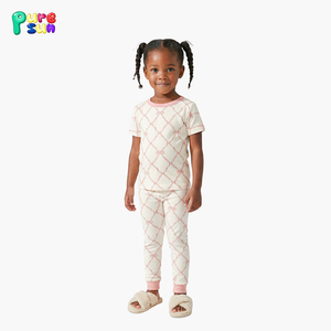Puresun Comodo Pigiama Estivo per Bambine in 100% Cotone Organico e Fibra di Bambù, <span class=keywords><strong>Camicia</strong></span> <span class=keywords><strong>da</strong></span> <span class=keywords><strong>Notte</strong></span> Stampata Personalizzata - Product Image 3