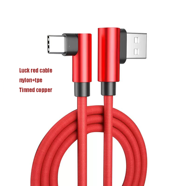 Braided 90 Degree USB Type C Elbow Charger Data Sync Dual L Shape 1m Nylon USB C Cable 5A Fast Charging 180 Degree Rotation