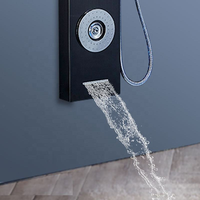 Panneau de douche mural en acier inoxydable avec robinets thermostatiques, jet de massage unique et panneau de douche LED de luxe