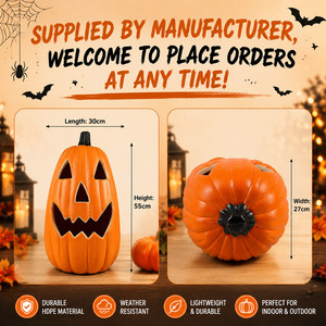 Lanterne citrouille LED à piles pour Halloween, lumière LED chaude, décoration de fête d'Halloween, <span class=keywords><strong>Jack</strong></span> <span class=keywords><strong>O</strong></span>'<span class=keywords><strong>Lantern</strong></span>, ornements en plastique orange - Product Image 3