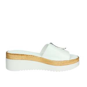รองเท้าแตะส้นเตารีดสีขาว Cinzia Soft Donna Ciabatta Con Zeppa - Product Image 3