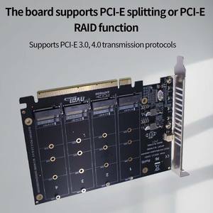 TISHRIC 4 NVMe RAID, tarjeta dividida de 2x32Gbps, velocidad de transferencia, producto informático - Product Image 4