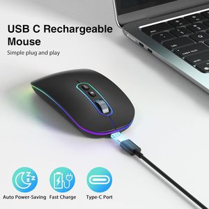 Prezzo di fabbrica ricaricabile 8D LED Rgb Mouse BT 2.4Ghz Wireless verticale Mouse Multi dispositivi - Product Image 4