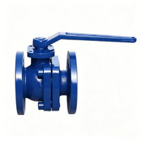 Vanne à boisseau sphérique à bride en fonte ductile à siège souple PN10 PN16 DN15-DN250 avec siège en PTFE pour service eau, vanne à boisseau sphérique industrielle à bride