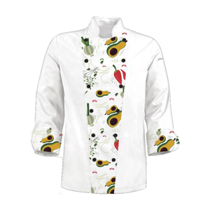 Chaqueta de Chef Sublimada con Logotipo Personalizado, Cómoda, de Manga Larga para Mujer, con Estampados Estilo Aguacate - Product Image 1