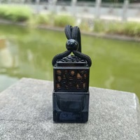 Flacon diffuseur de parfum en verre vide de 8 ml avec bouchon en bois noir, mini diffuseur carré pour voiture, sans huile essentielle