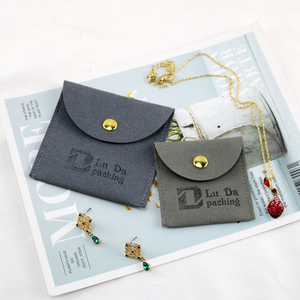 Bolsa de Joyería de Piel Sintética de Lujo, Fabricada en China, con Logotipo Personalizado, Bolsa de Embalaje de Joyería de Microfibra con Solapa - Product Image 4