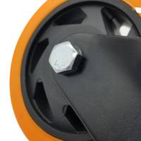 Roulettes de chariot industriel flexibles en PVC PP PU TPR, roues de 5 pouces, avec joint, nouvelle collection