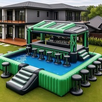 Bar gonflable de piscine en PVC pour extérieur, tente de fête personnalisée, grand pub gonflable avec sièges pour les fêtes