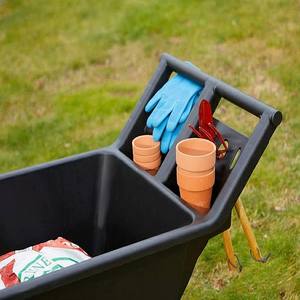 Chariot de jardin à 2 roues équilibrées, en polyéthylène antirouille, 23x39.5x28 pouces, 4.5 pieds cubes, pour transporter les feuilles ODGGAR017 - Product Image 5