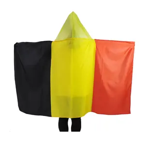 Huiyi Black Yellow Red Cape Flags Custom Country Belgium Body Flag