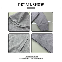 Sweat-shirt en coton gris chiné pour homme, coupe oversize, avec logo personnalisé, poche kangourou, épaules tombantes et poignets côtelés, idéal pour l'hiver