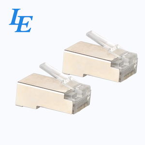 Conector Modular Macho RJ45 8P8C FTP con Contactos de Cobre Chapados en Oro y Carcasa de PC para Conexiones de Cableado - Cableado de Red de Longitud Personalizada - Product Image 2