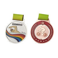 Médailles et trophées de compétition en métal doré vierges, personnalisables avec logo, de haute qualité, pour récompenses sportives, avec ruban – Vente en gros