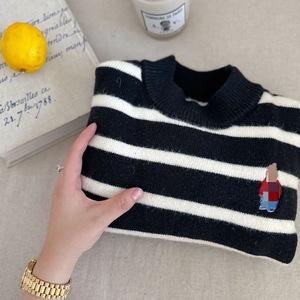 Child Star Circle Knitted Sweater Thickened Warm Pullover For Girls Autumn Winter Full Sleeve With Label - Product Image 3