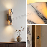 Applique murale moderne de luxe en marbre, luminaire LED en pierre naturelle, éclairage décoratif intérieur pour hôtel, chambre et couloir