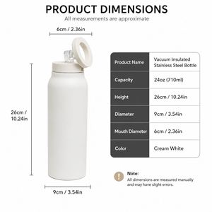 Bouteille isotherme portable personnalisée de 24 oz pour le sport et les voyages, avec couvercle magnétique, support magnétique pour téléphone et couvercle à paille - Product Image 2
