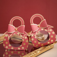 Polka Dots Bow Party Hochzeit Cookie Praline Danke Geschenk box Faltpapier box mit Fenster