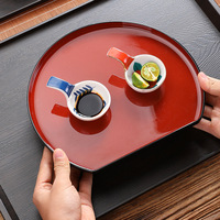 Assiette à sushi en plastique de forme irrégulière de style japonais et coréen créatif avec support pour la présentation en hôtel et restaurant
