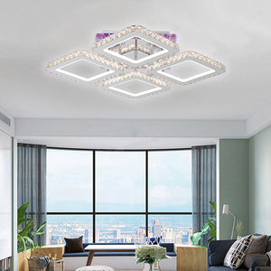ไฟเพดาน LED เปลี่ยนสีตามจังหวะดนตรี RGB โคมไฟเพดานคริสตัล4ดวงพร้อม3000K-6500K - Product Image 3