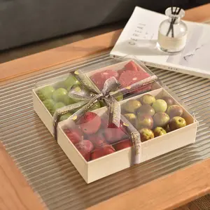 Оптовая продажа, одноразовые деревянные складные бумажные упаковочные коробки для еды, персонализированные орехи, сушеные деревянные коробки для фруктов