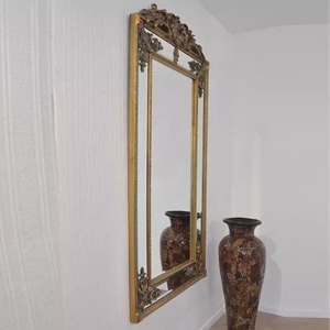 Pháp cổ điển gương Baroque gỗ trang trí nội thất nhà sang trọng lối vào khung gỗ gương lớn tường sàn leaner vàng trang trí công phu gương - Product Image 6