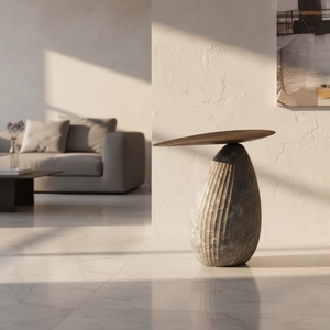 Ensemble de tables <span class=keywords><strong>d</strong></span>'appoint Wabi-Sabi en marbre naturel à motif ondulé - Plateau à motif ondulé pour salon de thé, <span class=keywords><strong>atelier</strong></span> indépendant et <span class=keywords><strong>atelier</strong></span> de poterie - Product Image 3