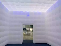 Grande tente de fête gonflable en forme de cube pour discothèque, avec souffleur, mobile, portable, pour extérieur