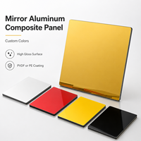 Panneau composite en aluminium (ACP) 4x8 finition or miroir, résistant au feu A2, écologique, pour façade de bâtiment et mur-rideau