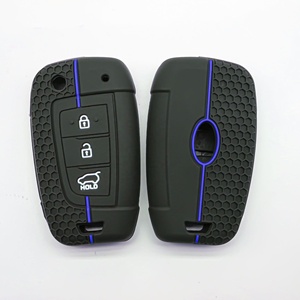 Housse de clé de voiture en silicone à texture nid d'abeille personnalisable, protection de porte-clés avec logo personnalisé, vente en gros pour clé <span class=keywords><strong>Hyundai</strong></span> - Product Image 3