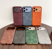 Étui de téléphone en cuir PU de qualité supérieure en peau d'agneau pour iPhone 18 Pro Max 17 16 15 avec bouton métallique