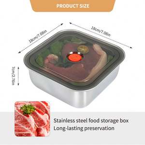 Contenedor de Alimentos de Acero Inoxidable con Tapa, Apto para Comidas Empacadas en Cafeterías, Almacenamiento de Alimentos - Product Image 5