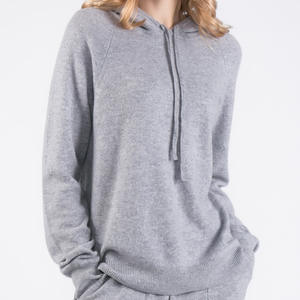 <span class=keywords><strong>Pantaloni</strong></span> da jogging per il tempo libero Luxe 100% Cashmere da donna e maglione con cappuccio in Cashmere - Product Image 2