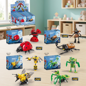Samlok SL351299 Model Preschool STEM ABS 50 PCS Educational 4 Butterfly Beetle Bee Block Brick Construction Toy Modern Buildings - Product Image 2