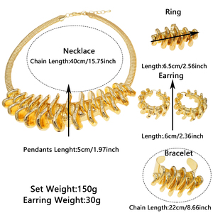 Última moda Popular moda mujer nupcial boda recién llegados lujo cobre chapado en oro fiesta regalo aniversario joyería conjunto - Product Image 2