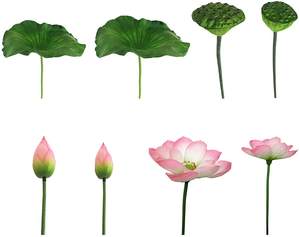 Flores artificiales de loto para jardín, estanque de peces, <span class=keywords><strong>piscina</strong></span>, decoración de boda - Product Image 1