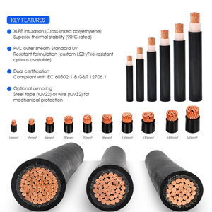 Câble d'alimentation flexible en caoutchouc noir 3x2,5 mm² 2 3 5 conducteurs 5x6 mm² <span class=keywords><strong>3G6</strong></span> pour équipement électrique industriel - Product Image 2