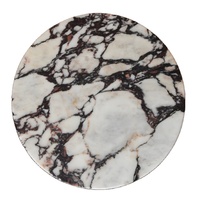 Stonekocc D40cm 100% Italie Luxe Calacatta Viola Pierre de Marbre Naturel Disque Circulaire Table Plateau Décoratif Plat