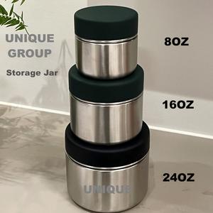 Pot de stockage de poudre en acier inoxydable complet de 36 oz, 48 oz, 70 oz, boîte métallique hermétique, anti-fuite, écologique, récipient alimentaire pour protéines - Product Image 4