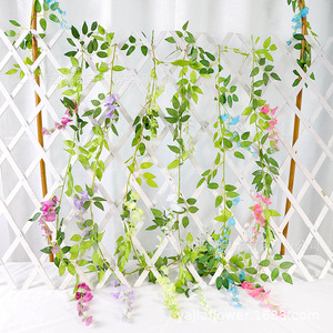 Vignes artificielles de glycine Yaga 30cm-100cm, fleurs en plastique pour la décoration de salle de mariage - Product Image 1