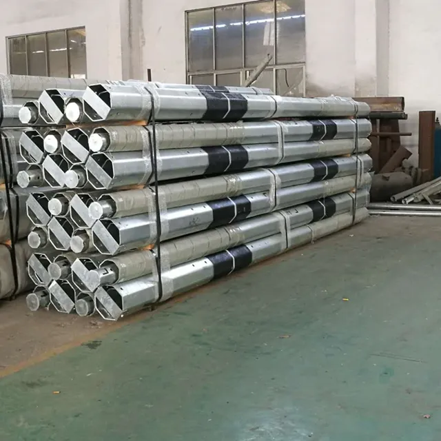 Professional Manufacturer Q235 Steel 30kv-400kv galvanized steel electric pole with quality assurance