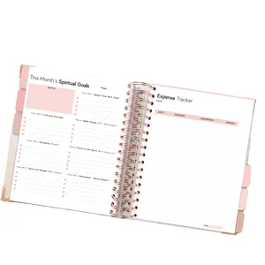 Cahier de journal intime a5/a6, agenda, papier journal intime planificateur en spirale, bon marché, 5 pièces, vente en gros