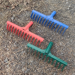 Rastrillo para Recoger Hojas, <span class=keywords><strong>Cabeza</strong></span> de Acero, Mango de Madera, 14 Dientes, Herramienta de Jardinería para Nivelar el Césped y Desherbar - Product Image 1