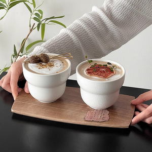 Taza de leche Cuppino de cerámica de estilo japonés, taza de café de gres, taza de té de cerámica blanca - Product Image 3