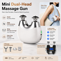Pistolet de massage électrique portable rechargeable à moteur sans balais, 3 vitesses, double tête, pour la relaxation musculaire du corps